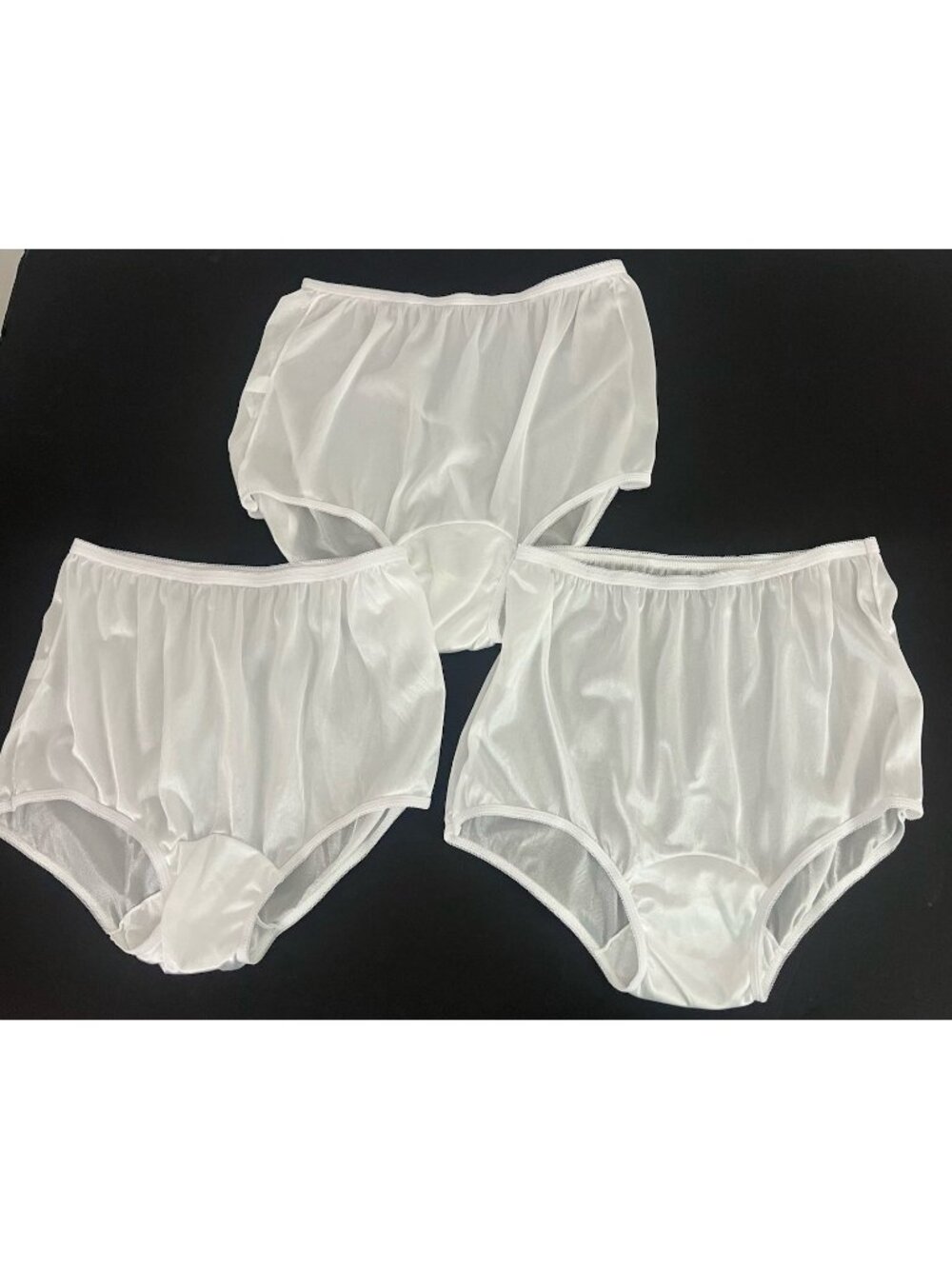 Vintage Carole Women's 8 Panties 100% Nylon Granny Panty Lace Waist 3pr NWOT